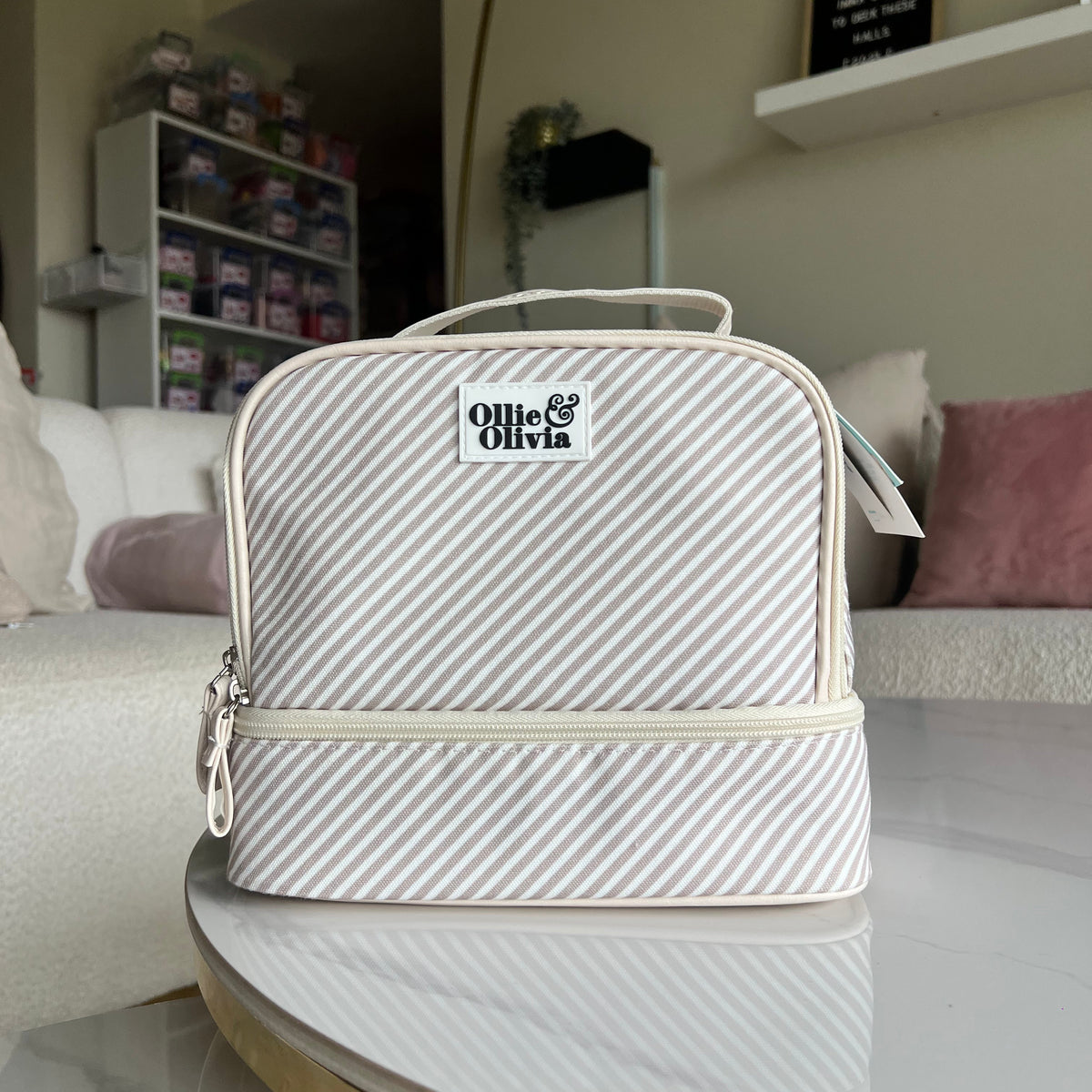 Ollie & Olivia Insulated Lunch Tote Stripes – Mamacita in Pink