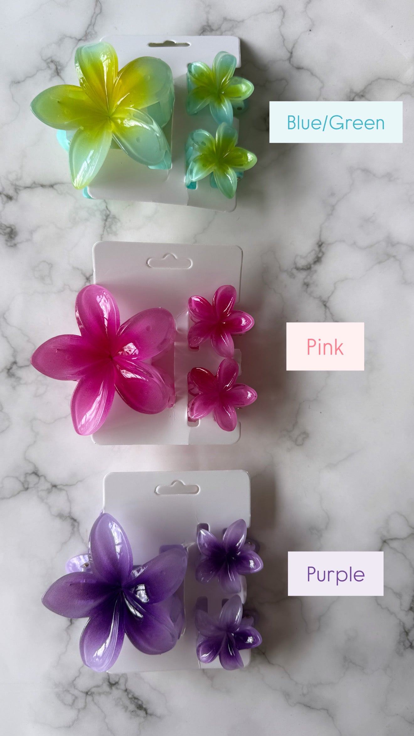 Three Piece Floral Hair Clips