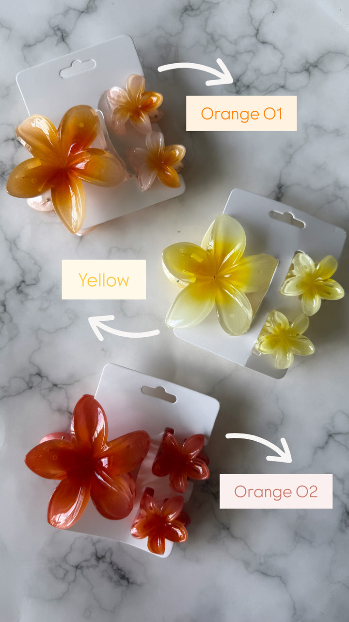 Three Piece Floral Hair Clips