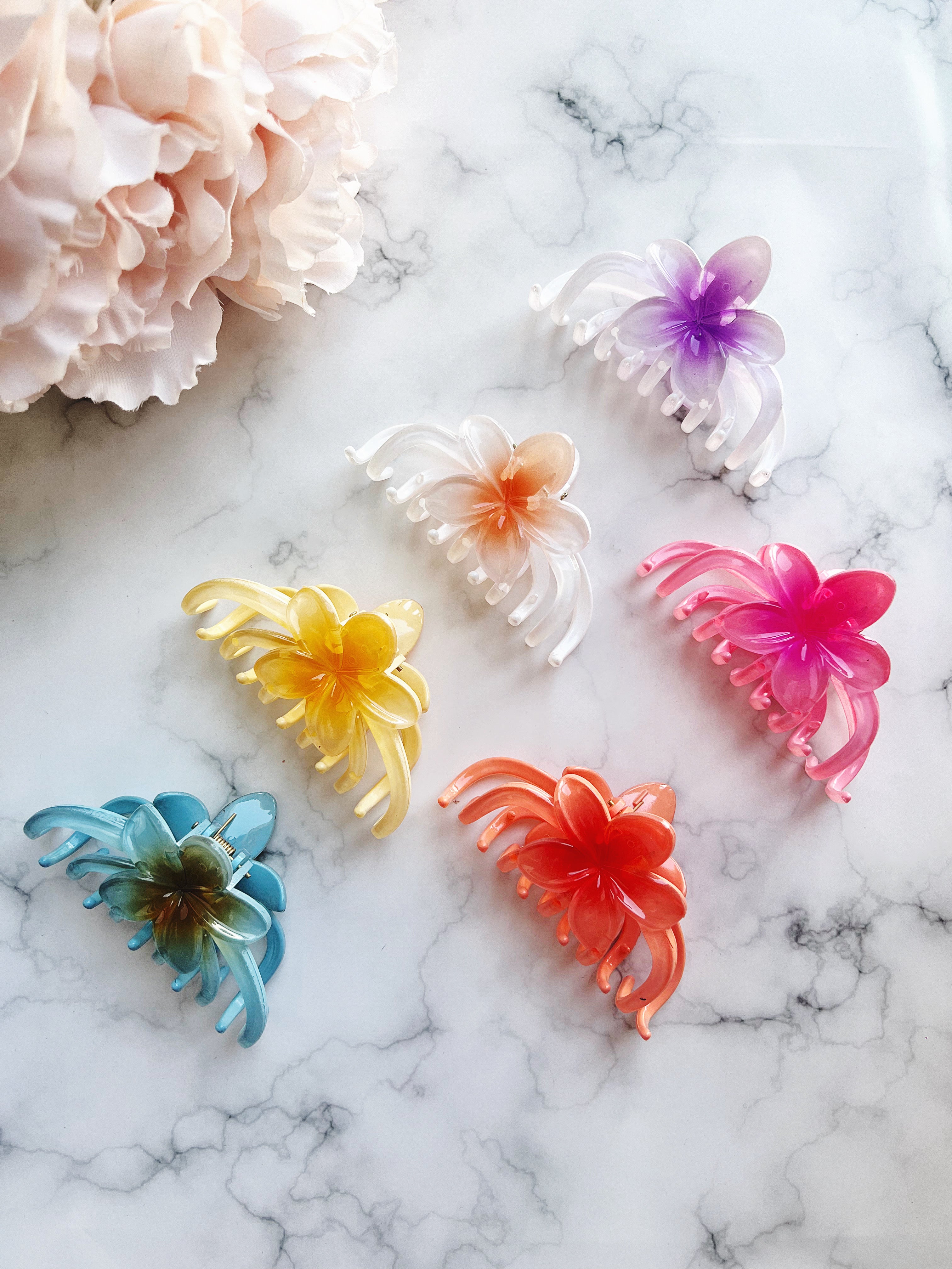 Floral Hair Claw Clips