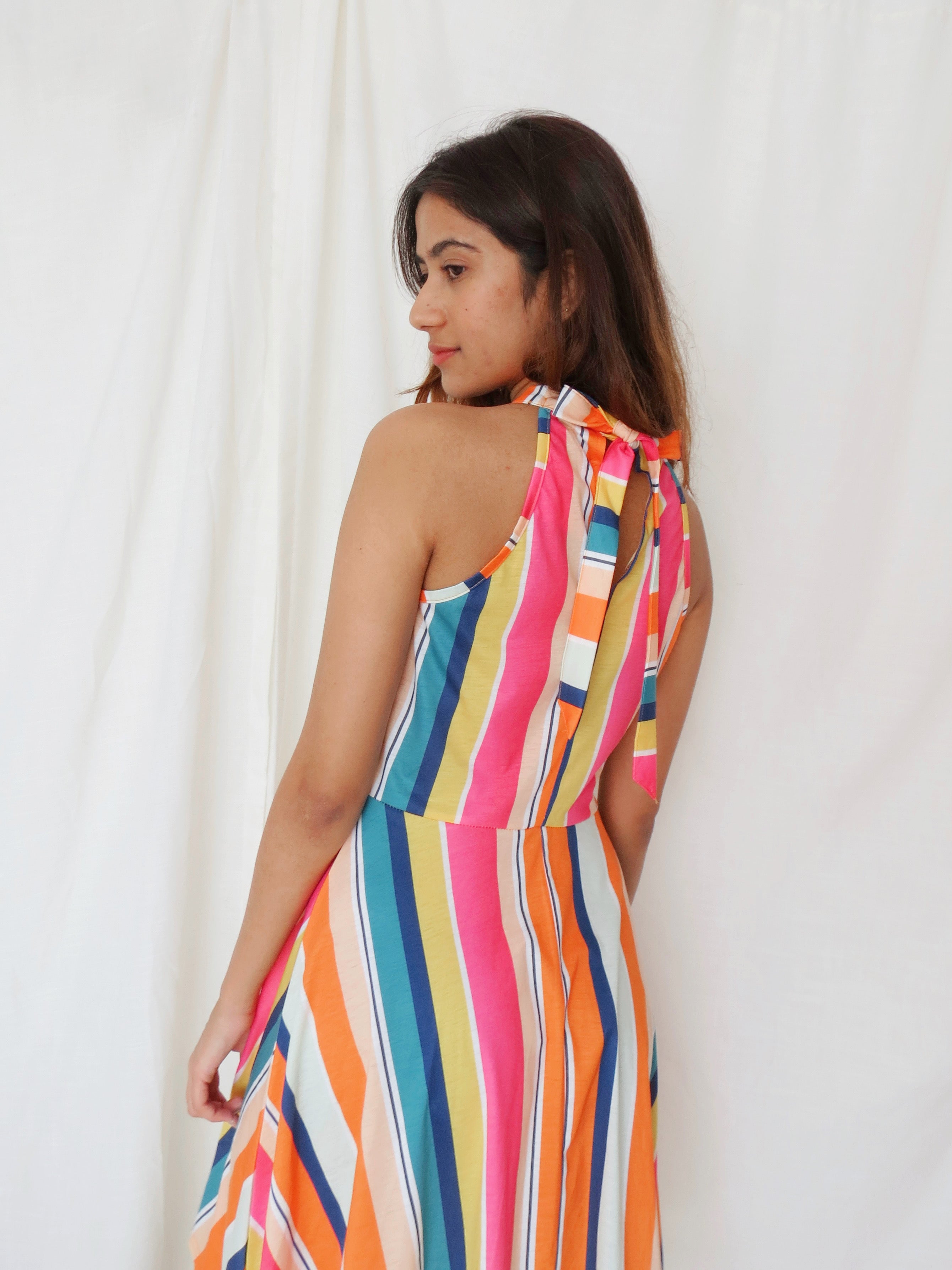 Ouges Dress Midi Rainbow Small