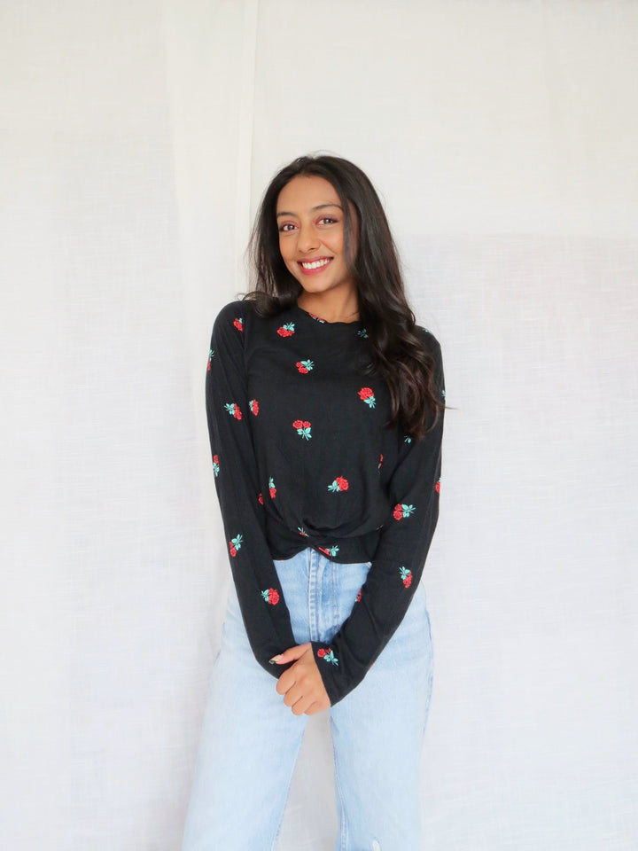 Victorias secret rose black t-shirt S/M