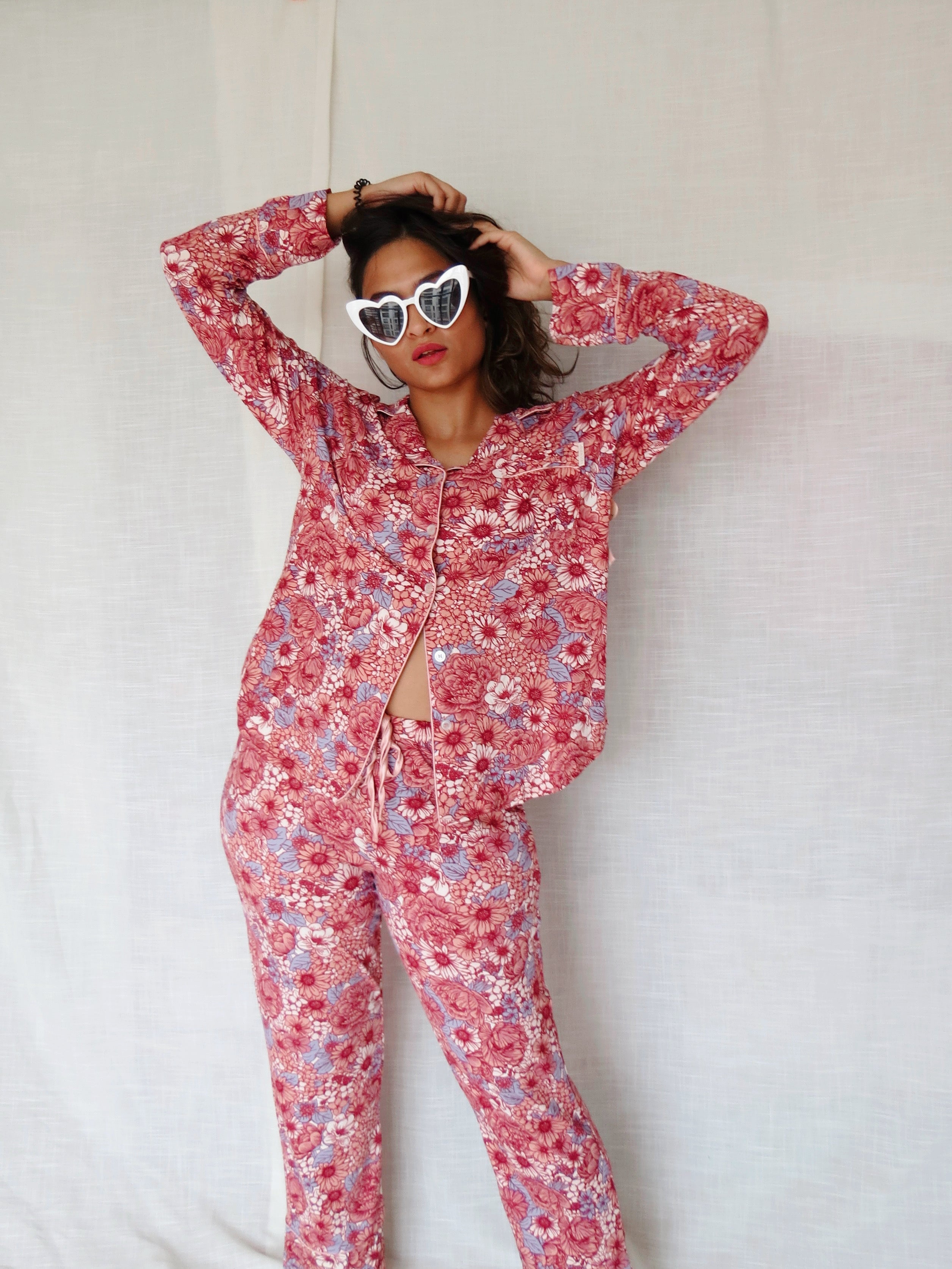 Thalia Sodi purple pant pajama set Medium