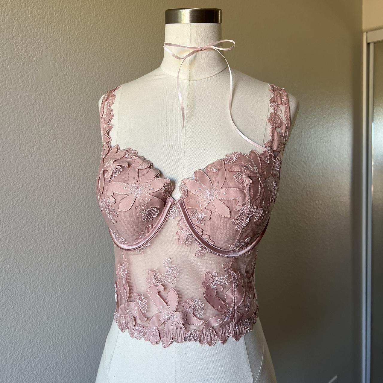 Victoria's Secret blush pink corset bra lingerie 32B
