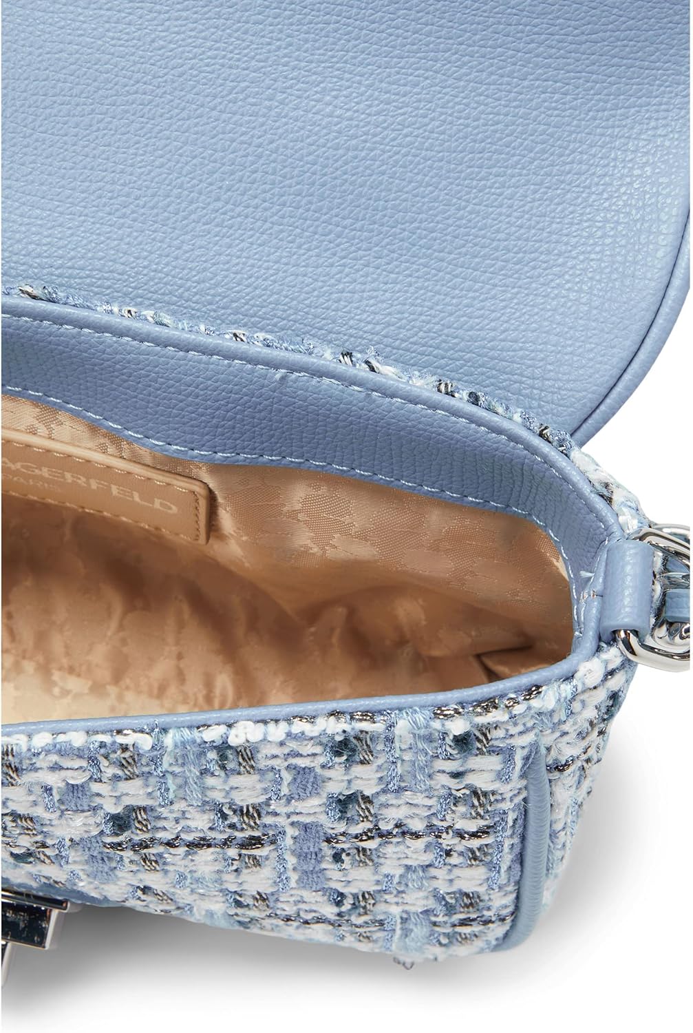 Karl Lagerfeld Blue Tweed Shoulder Bag