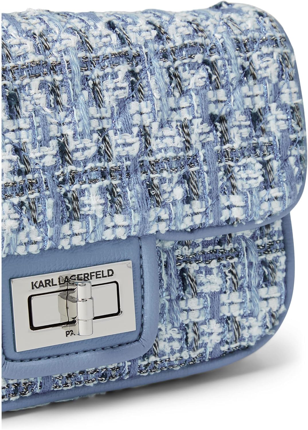 Karl Lagerfeld Blue Tweed Shoulder Bag
