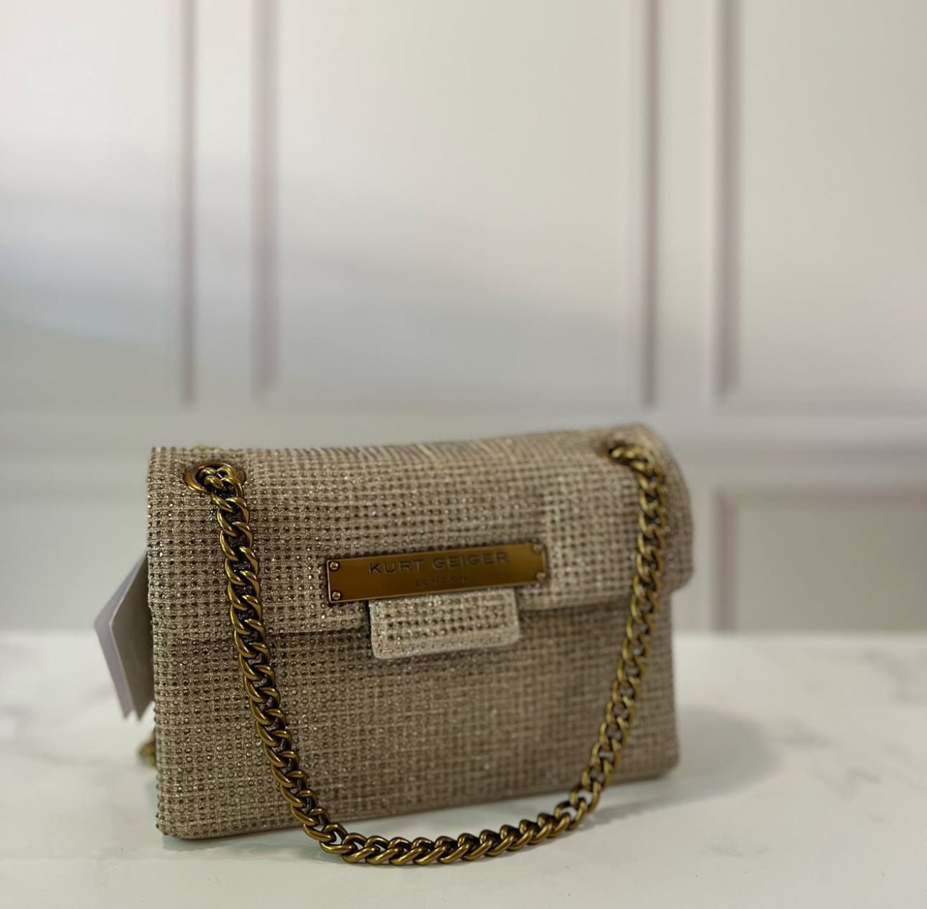 Kurt Geiger Mini Gold Crossbody Bag