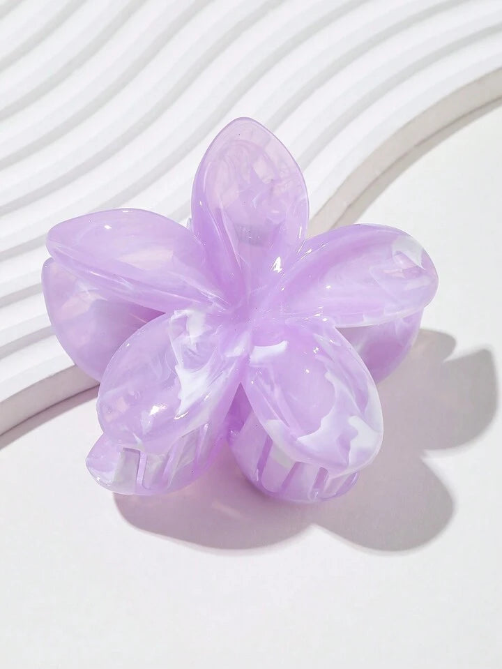 Floral Marble Hair Clips
