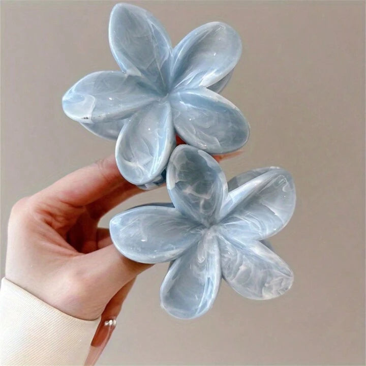 Floral Marble Hair Clips