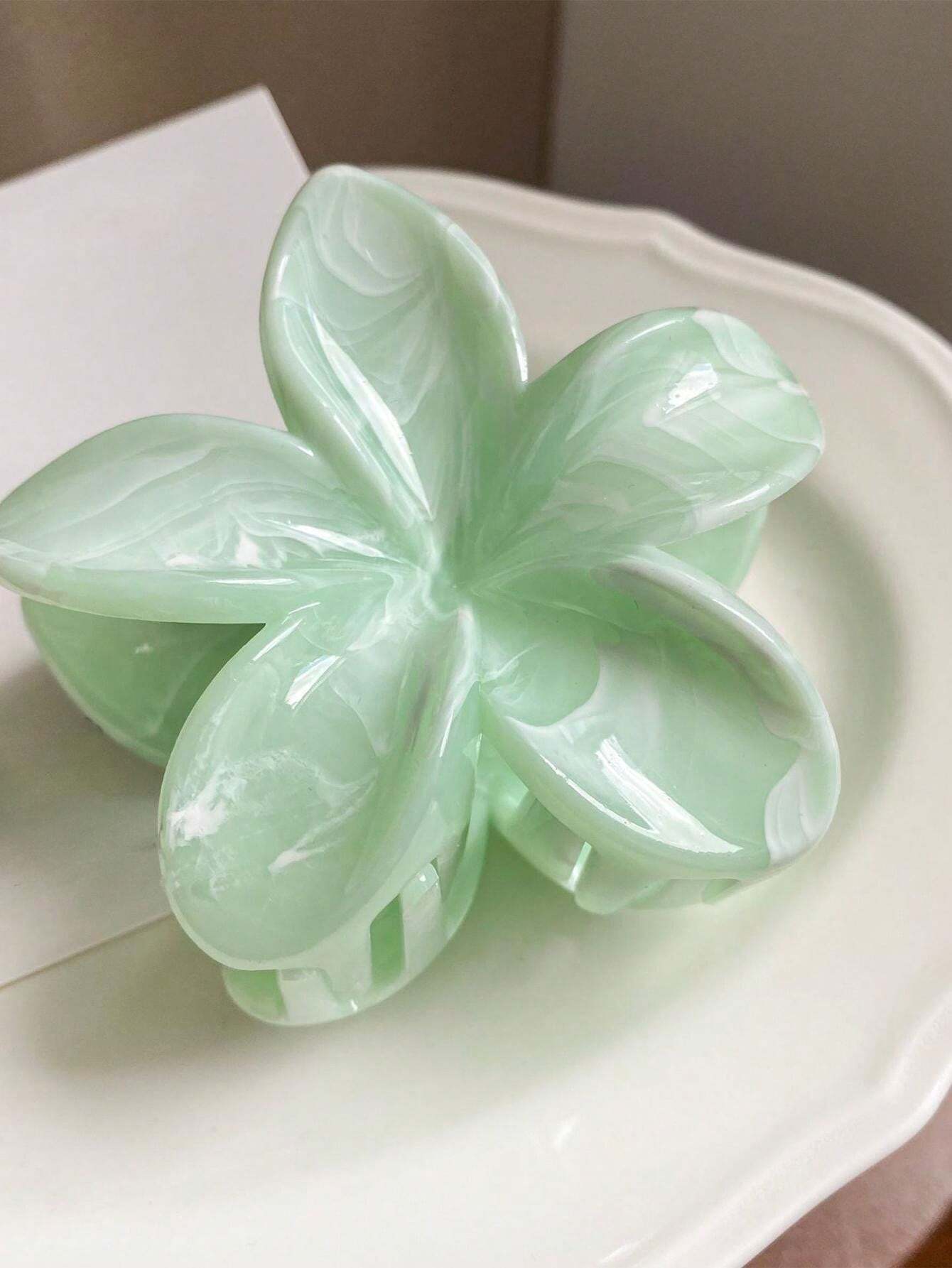 Floral Marble Hair Clips