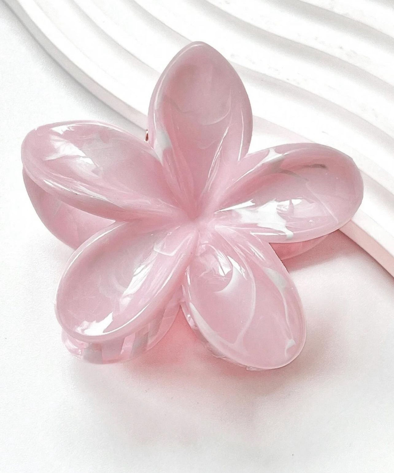 Floral Marble Hair Clips