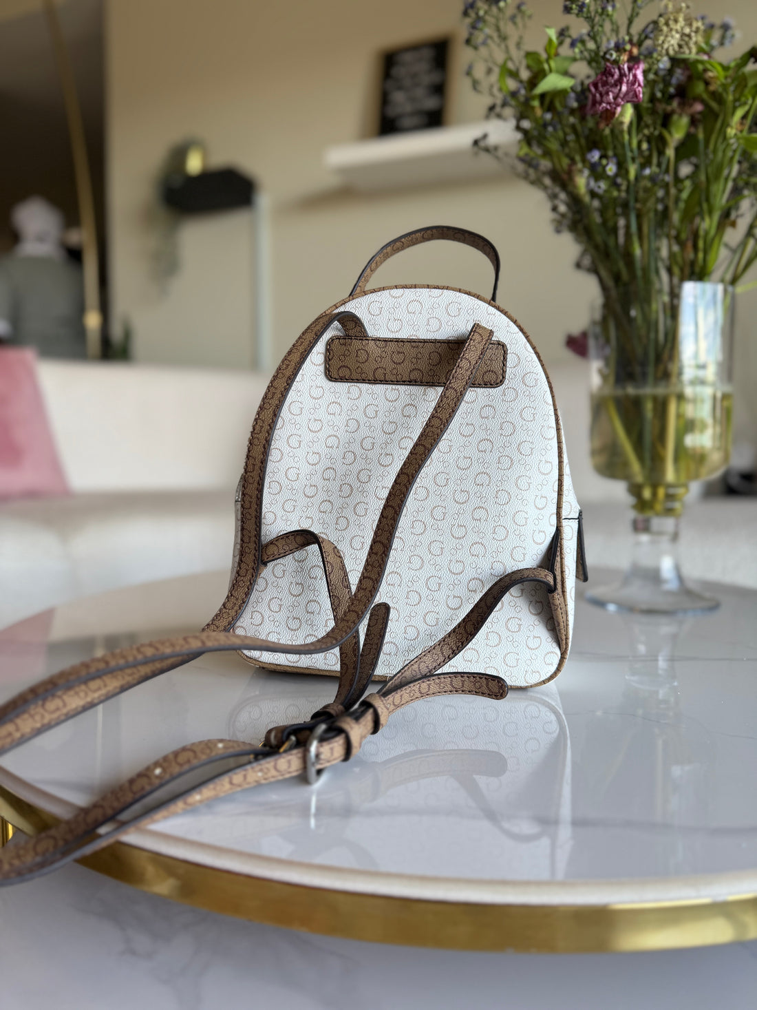 Guess Backpack Hensley Brown & Cream