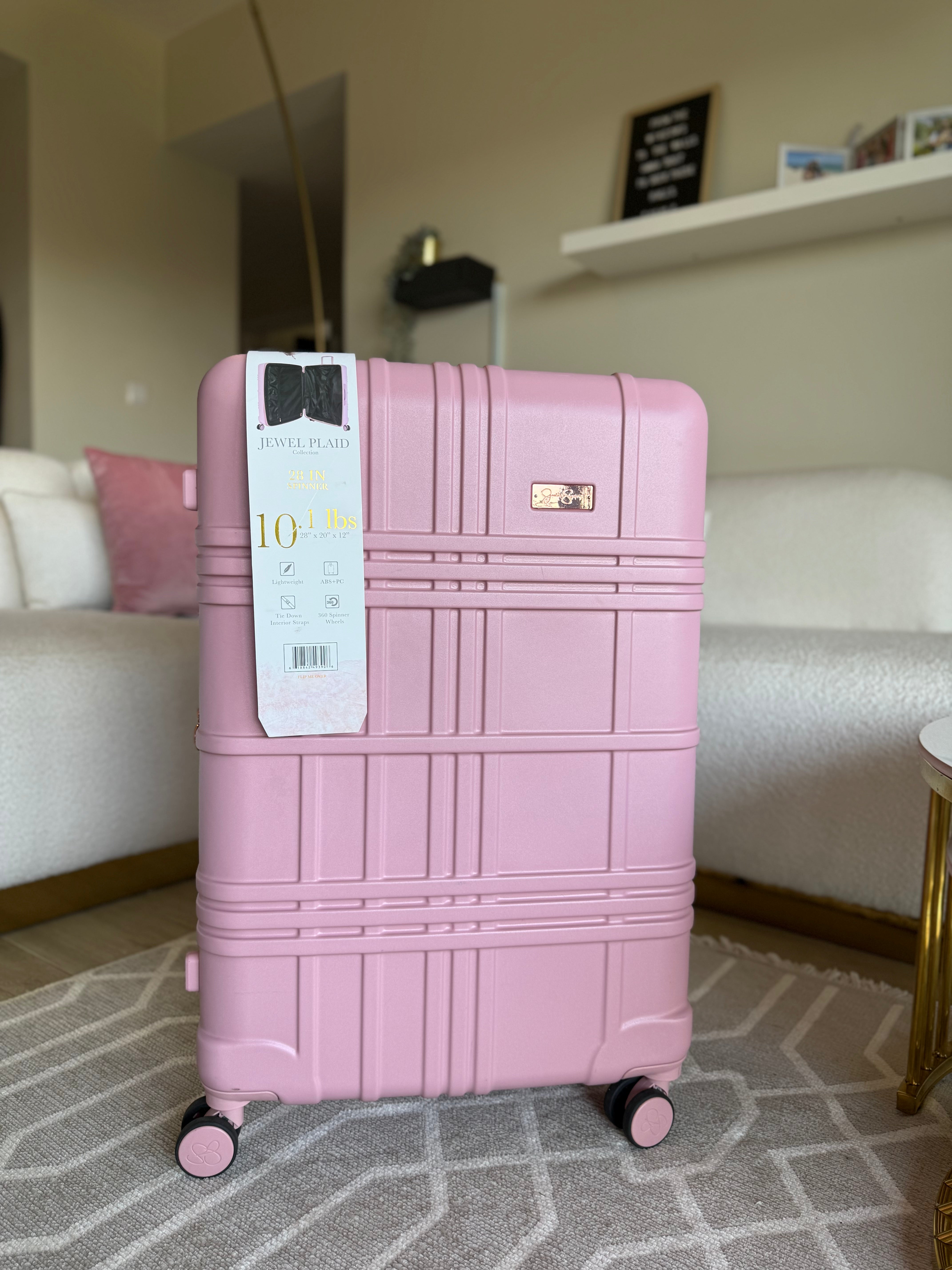 Jessica Simpson Checked Suitcase Bubblegum Pink