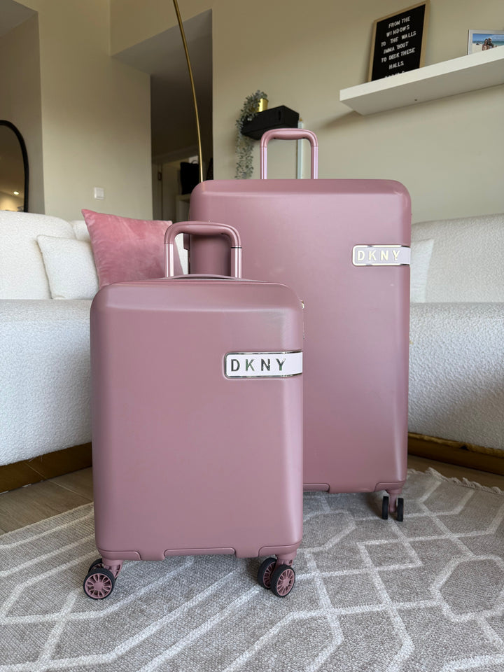 DKNY Checked Suitcase Dusty Rose