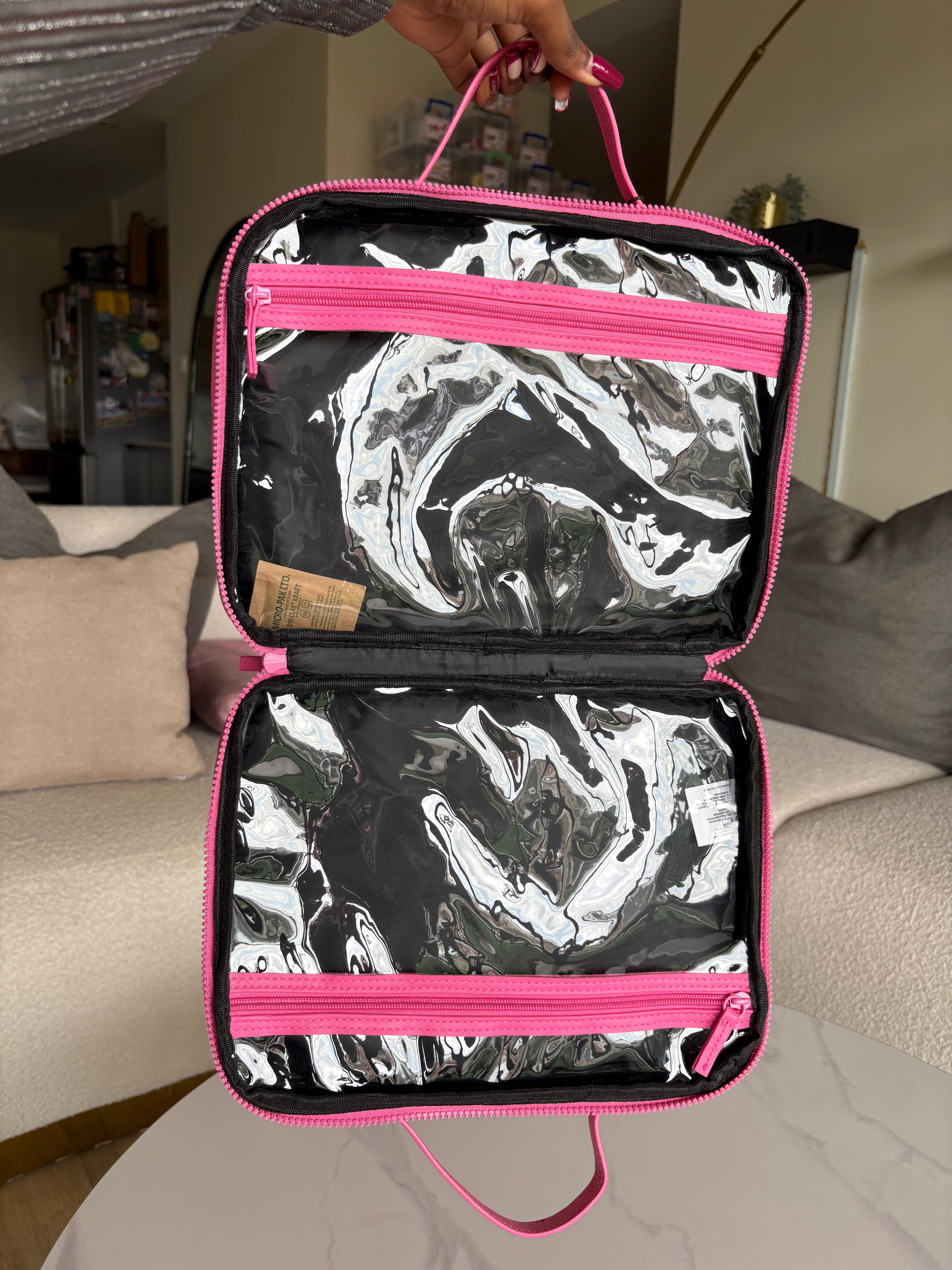 Steve Madden Hot Pink Quilted Weekender Cosmetic Case