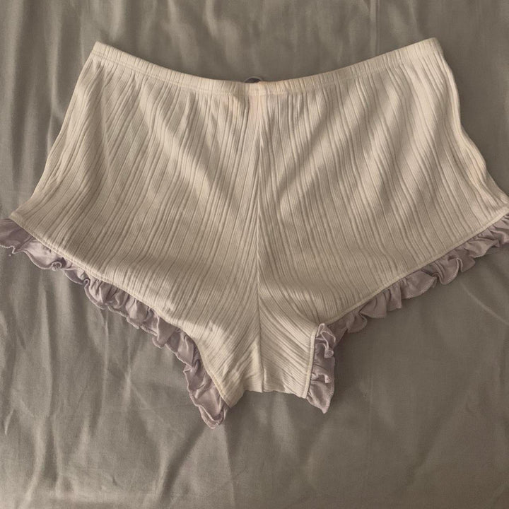 Victoria's Secret purple and white pajama shorts S
