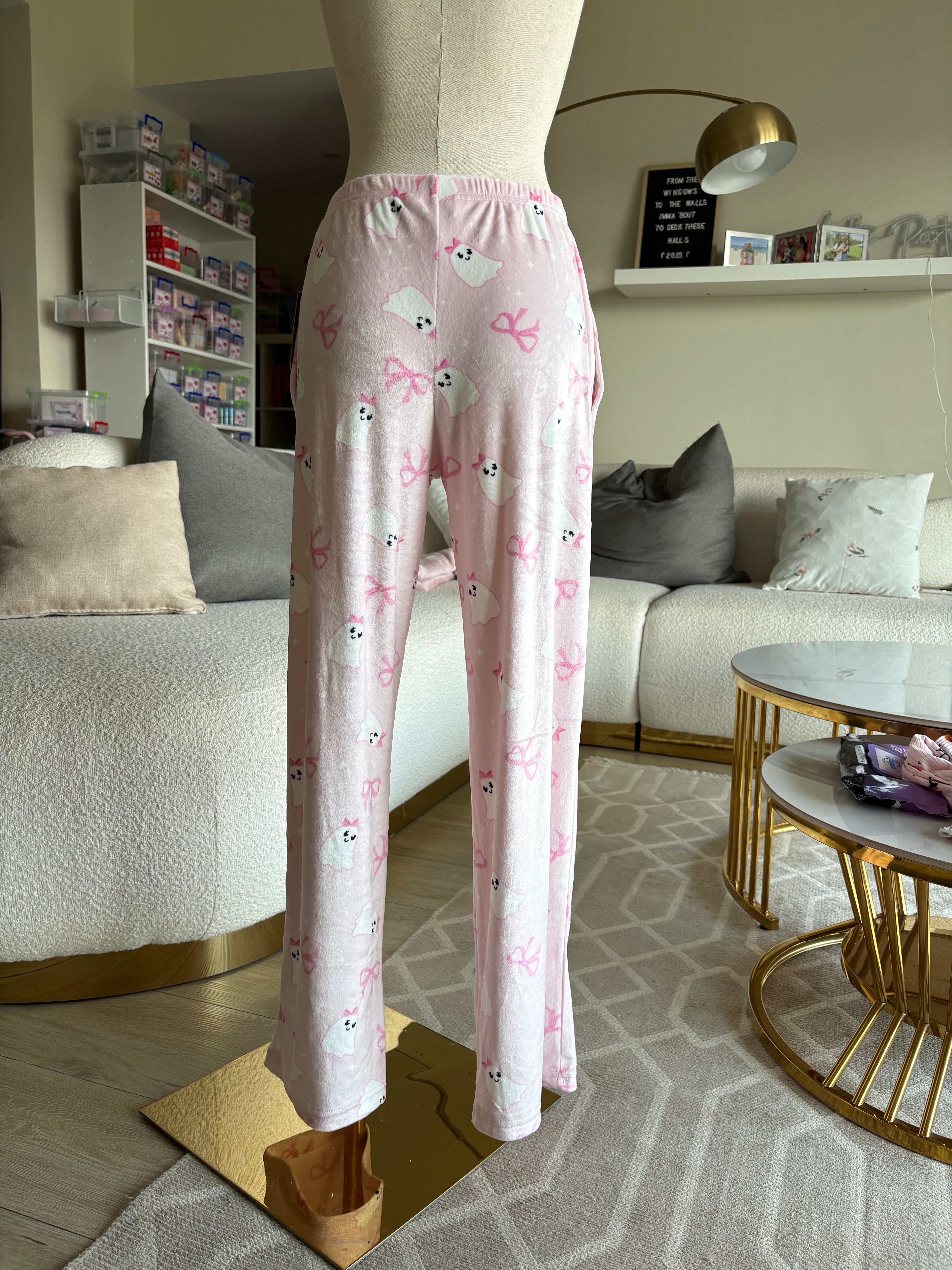Trick or Treat Sleep Pants Pink Ghost
