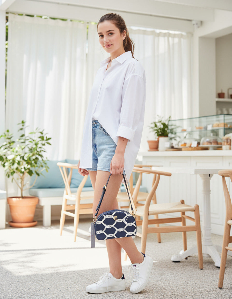 Tommy Nautica Knot Mini Navy Blue Crossbody
