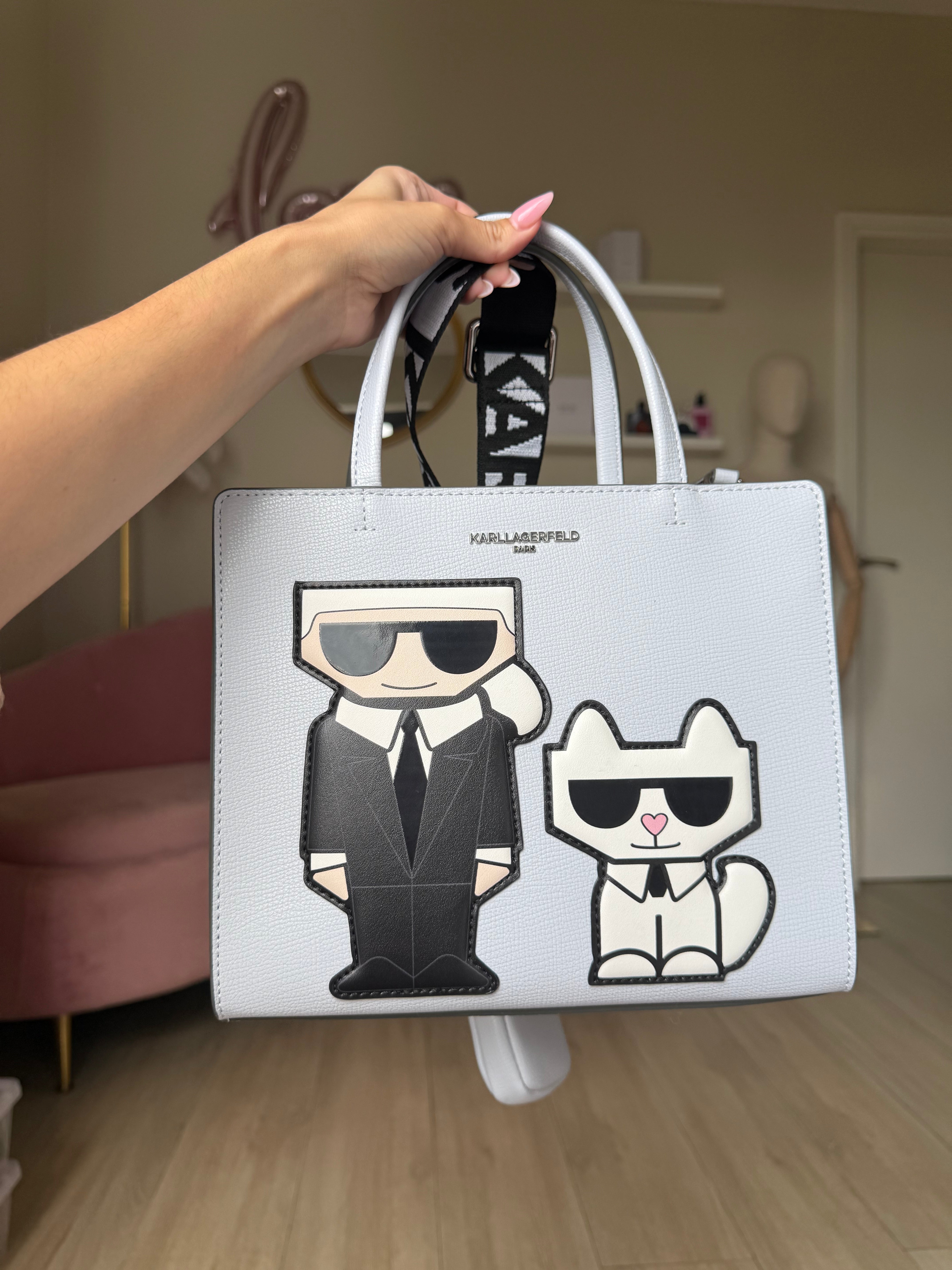 Karl Lagerfeld Pastel Blue Logo Crossbody