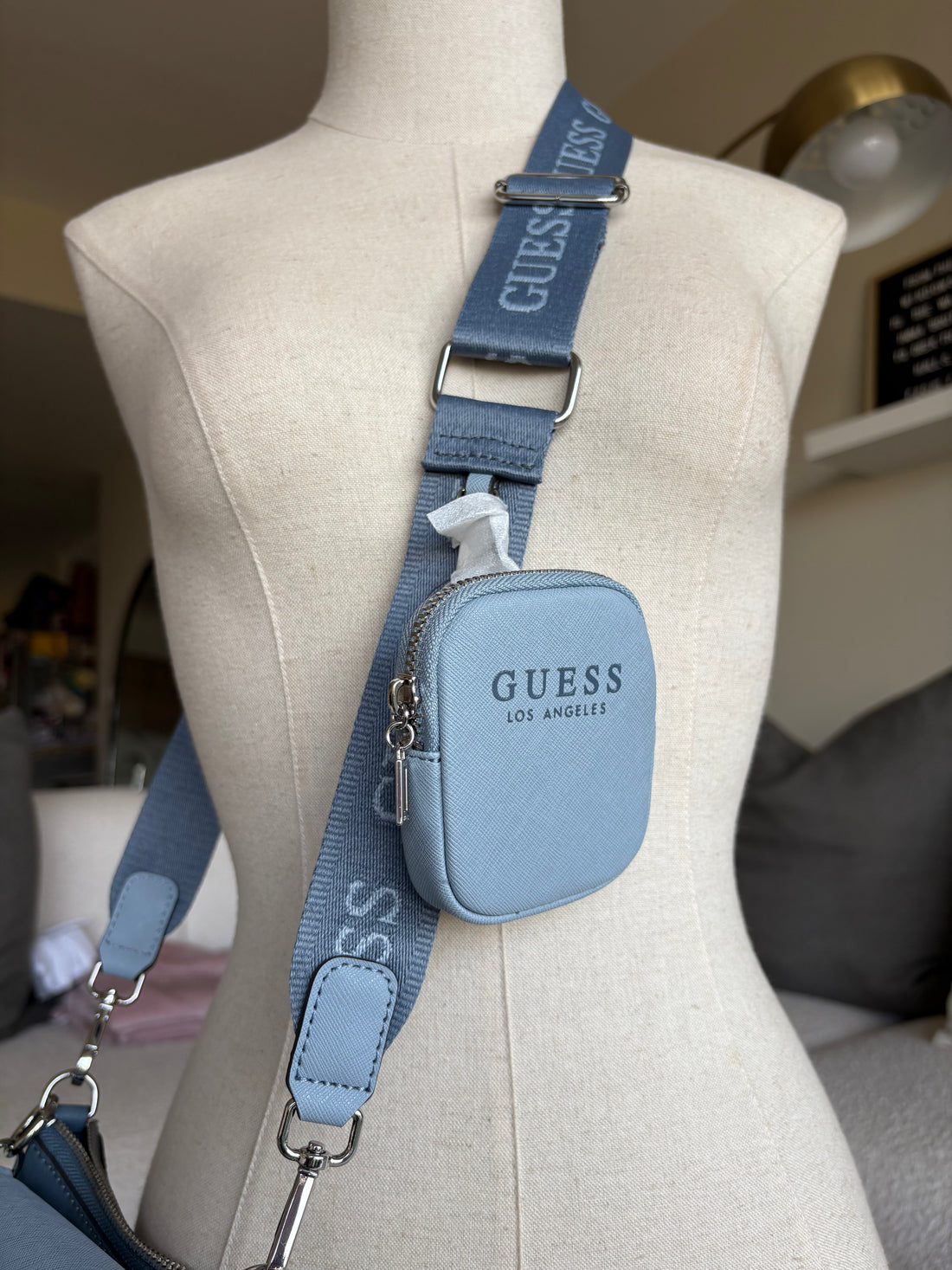 Guess Denim Multi Abbie Mini Crossbody