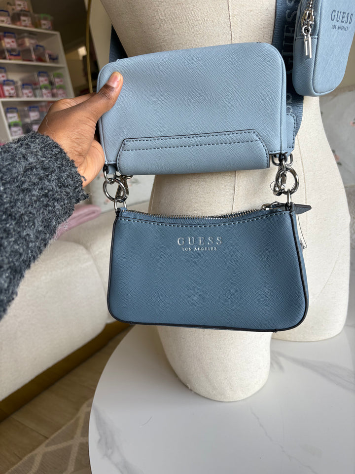 Guess Denim Multi Abbie Mini Crossbody