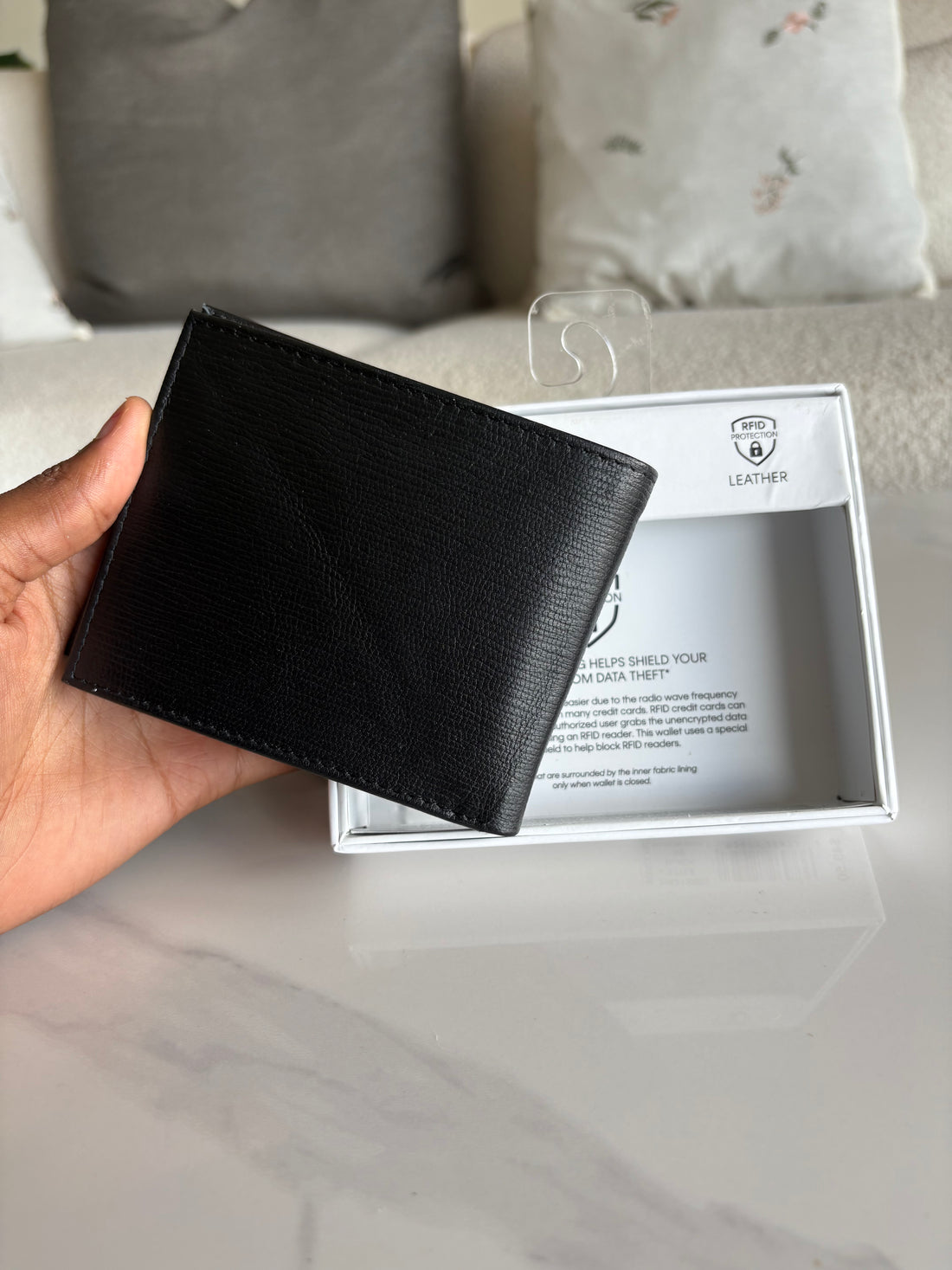 Calvin Klein Black Leather Wallet CK Letter logo