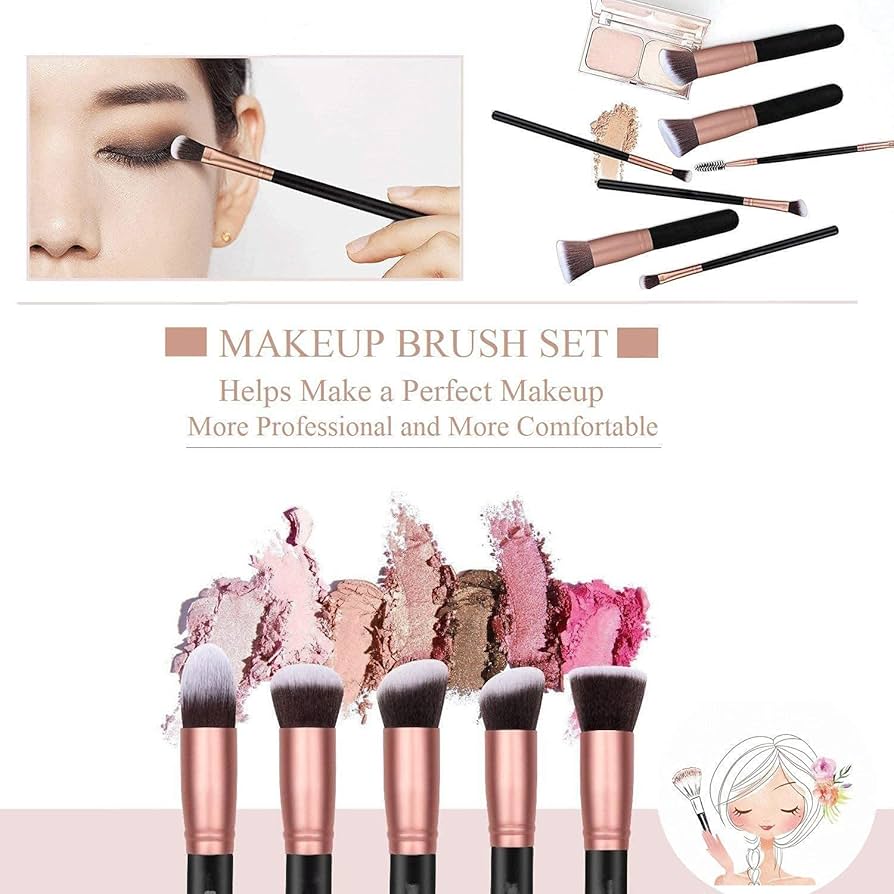 Rose Gold Makeup Brush Set Veniwow