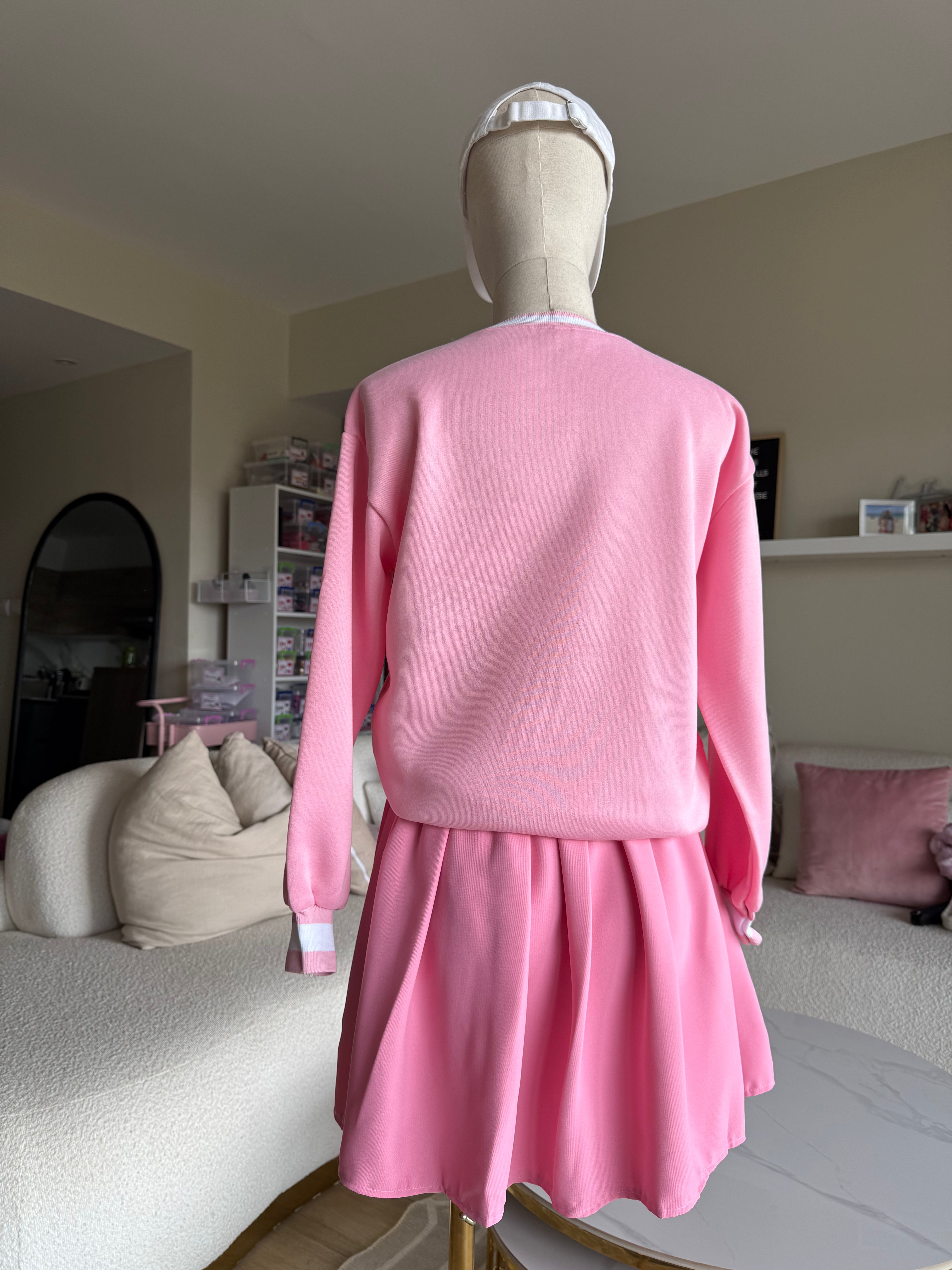 Tennis skirt and sweatshirt set