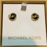 MK Earrings black & gold stud