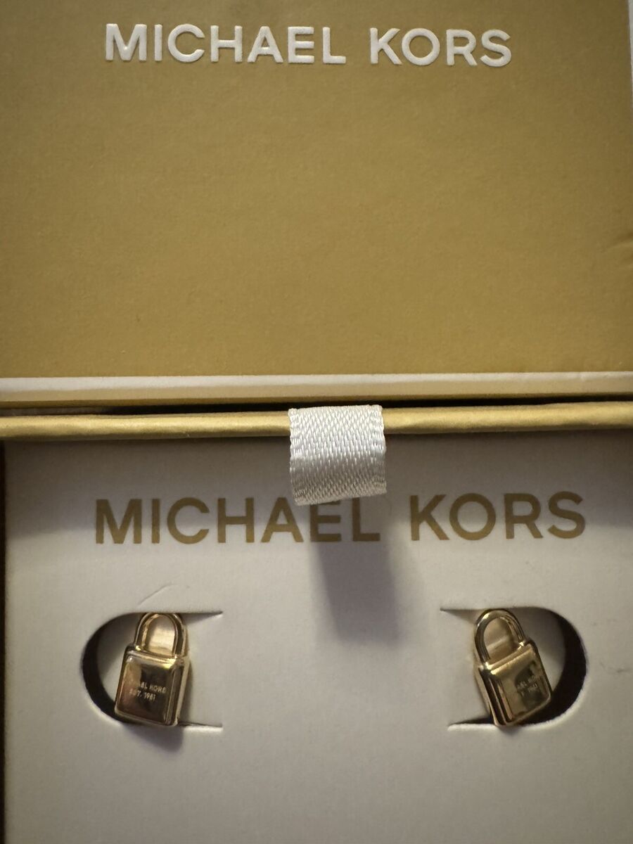 MK Earrings Gold Locket