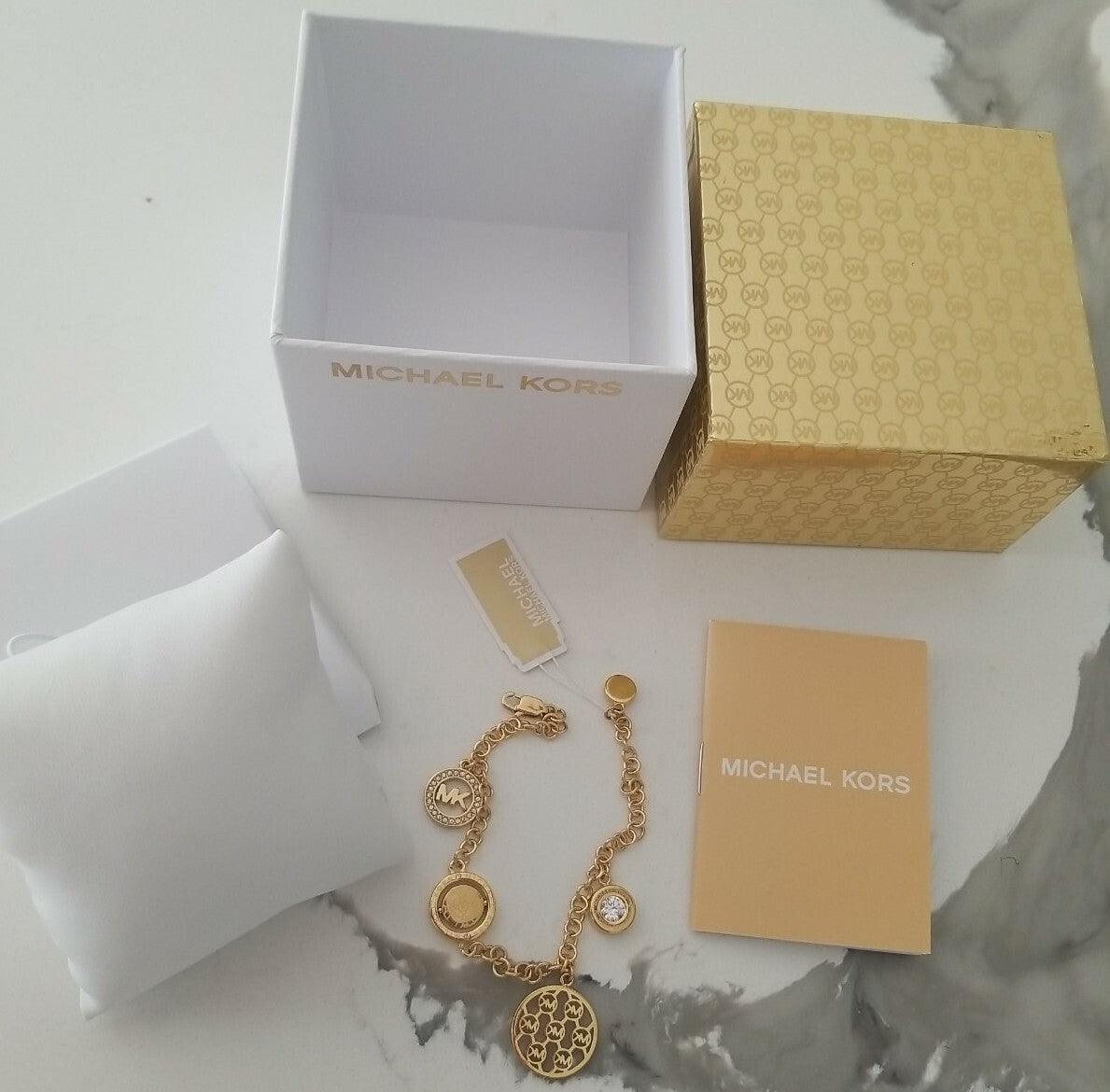MK Bracelet Gold Logo