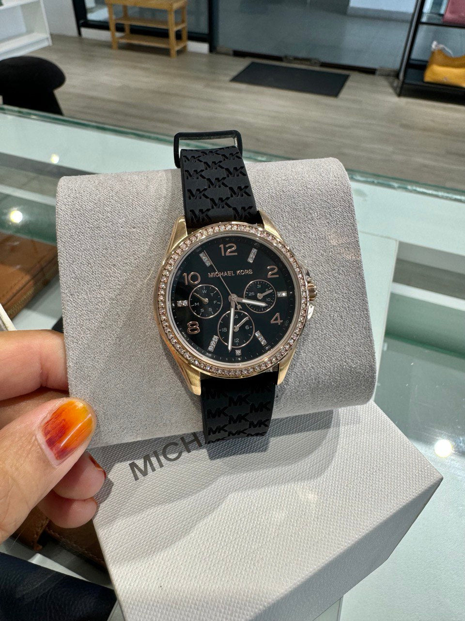 MK Watch Black Sport Band