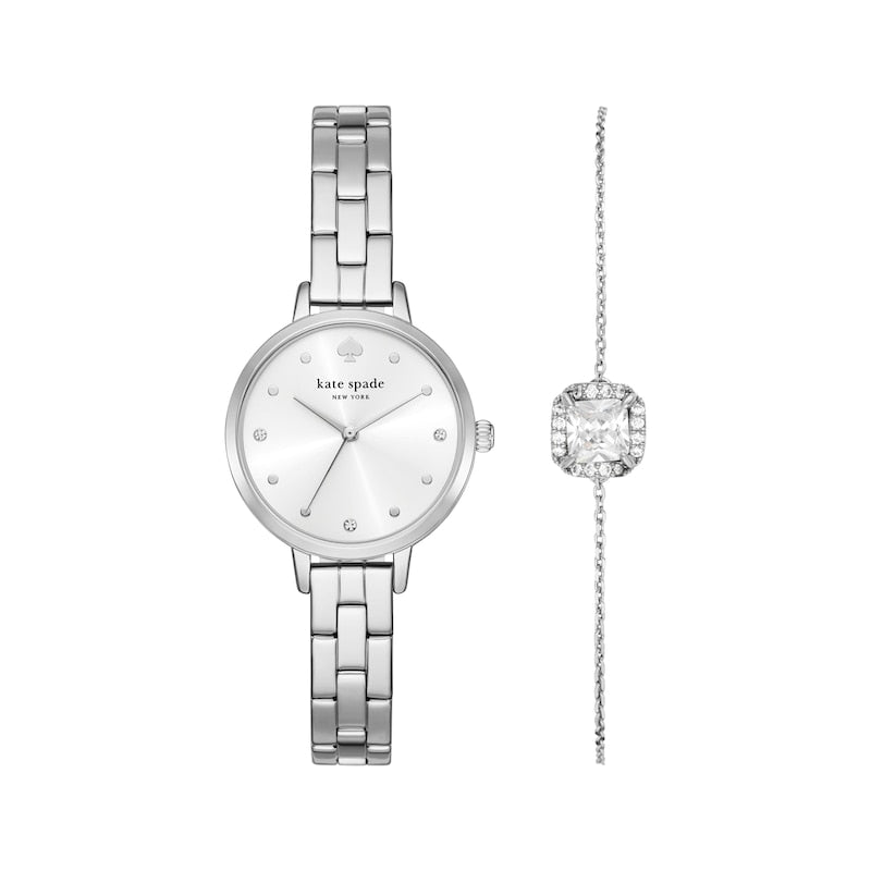 Kate Spade Watch & Bracelet Silver Set
