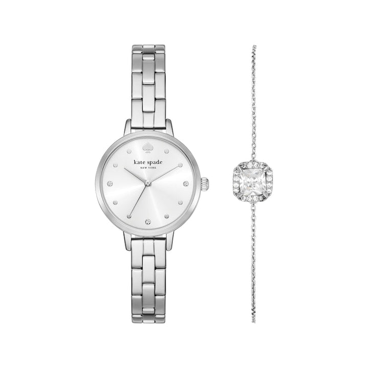 Kate Spade Watch & Bracelet Silver Set