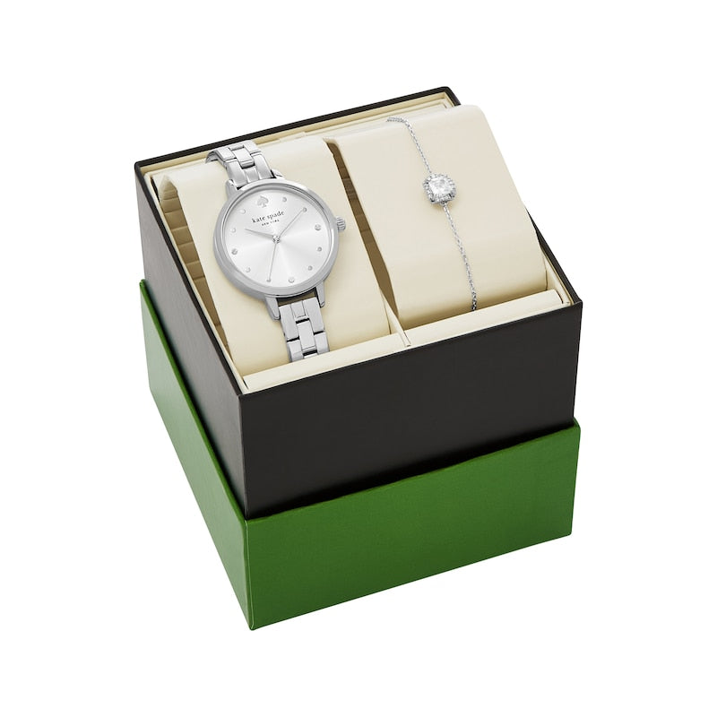 Kate Spade Watch & Bracelet Silver Set