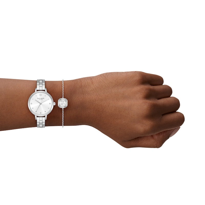 Kate Spade Watch & Bracelet Silver Set