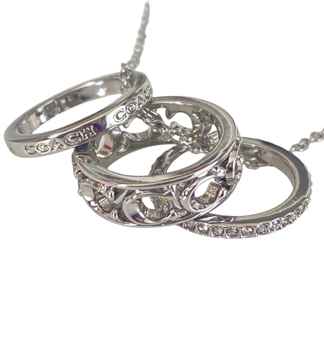Coach Necklace Silver Rings
