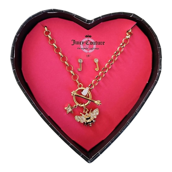 Juicy Necklace & Earring Set Bling Bee Charms
