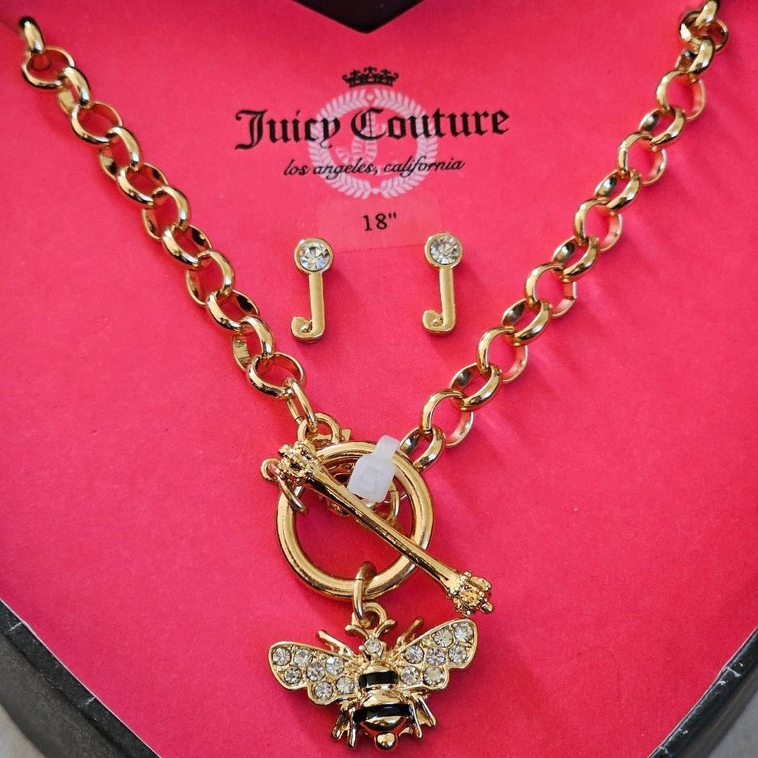 Juicy Necklace & Earring Set Bling Bee Charms