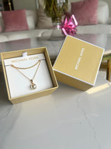 MK pearl Necklace and Bracelet set
