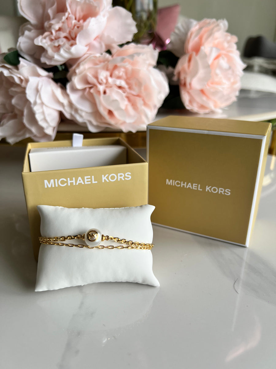 MK pearl Necklace and Bracelet set