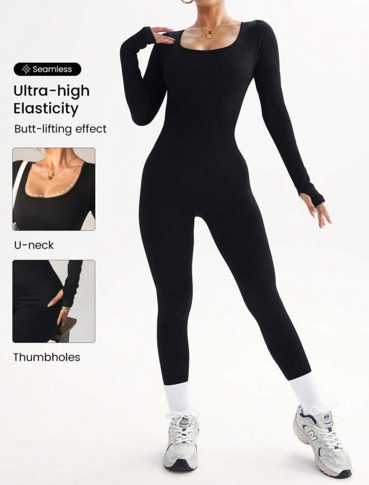 Jumpsuit Long [Sleeved] Black Large