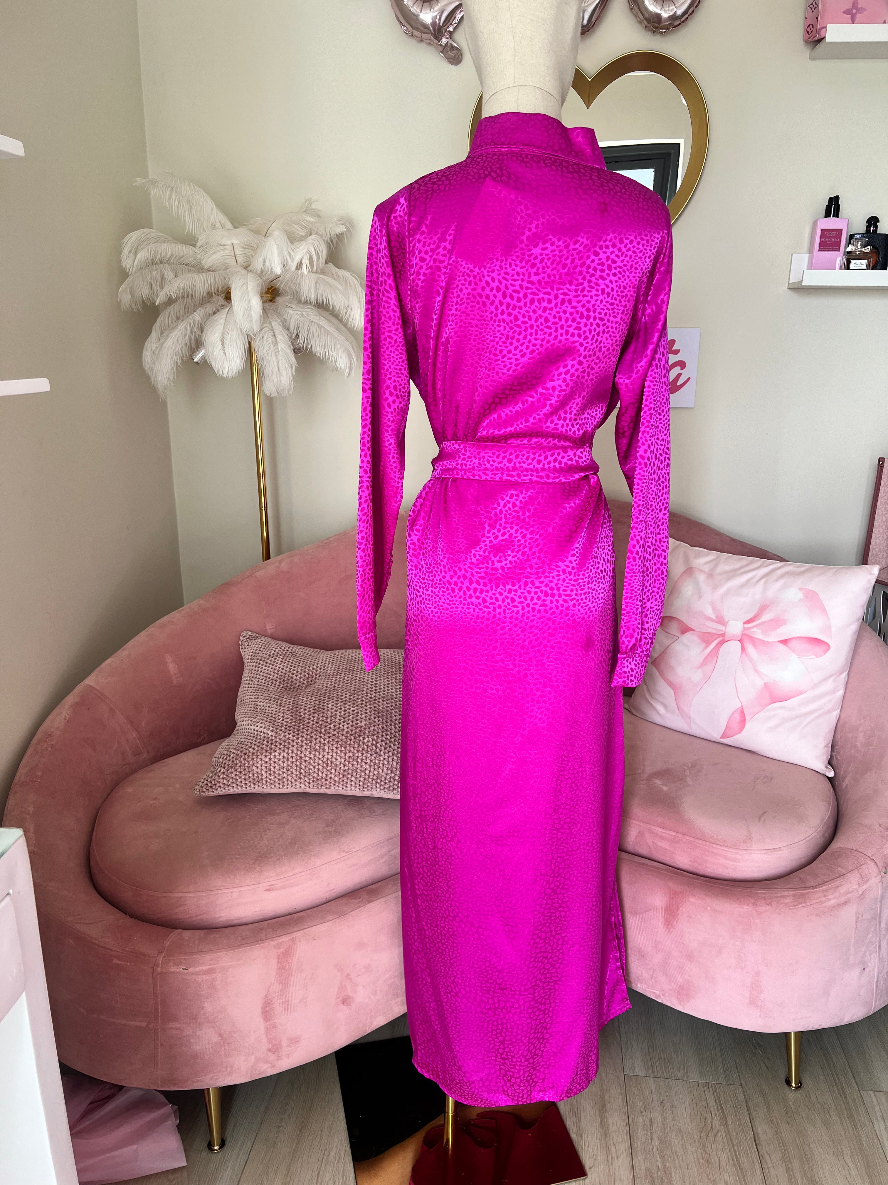 Julys Long Dress Cheetah Pink S/M