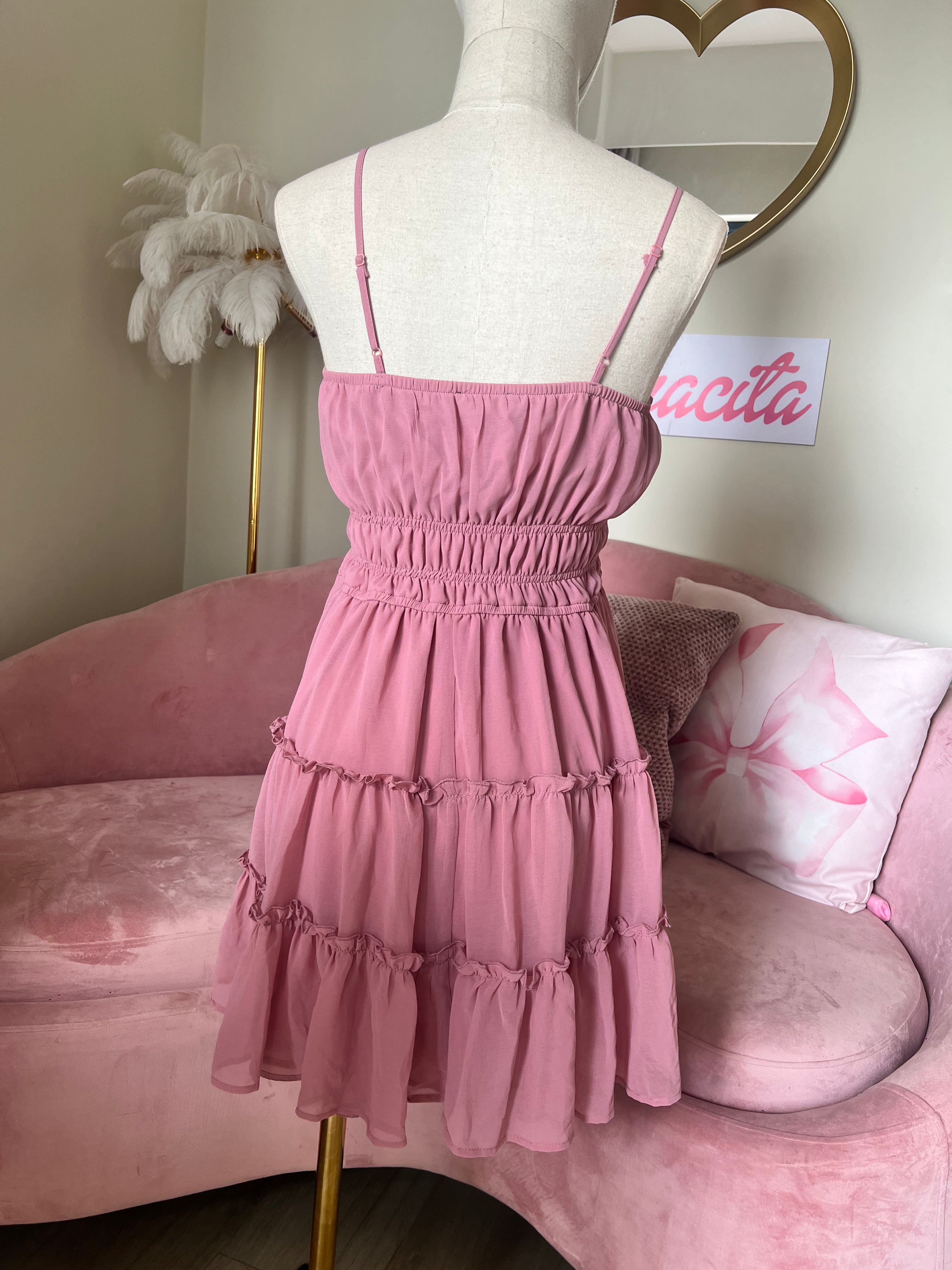 Trixxie Dress Short Frills Dusty Rose Medium