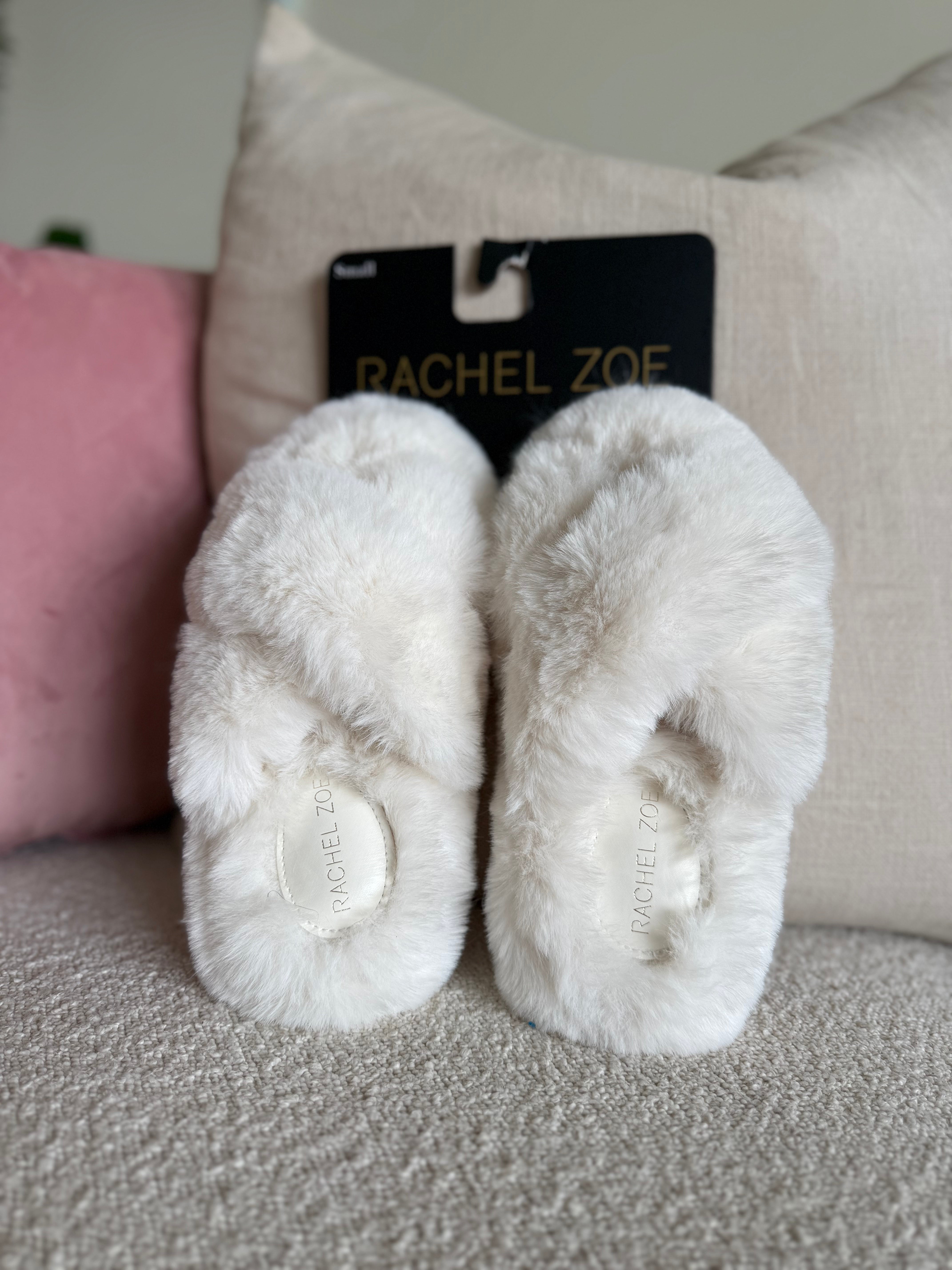 White Fuzz Slipper Rachel Zoe