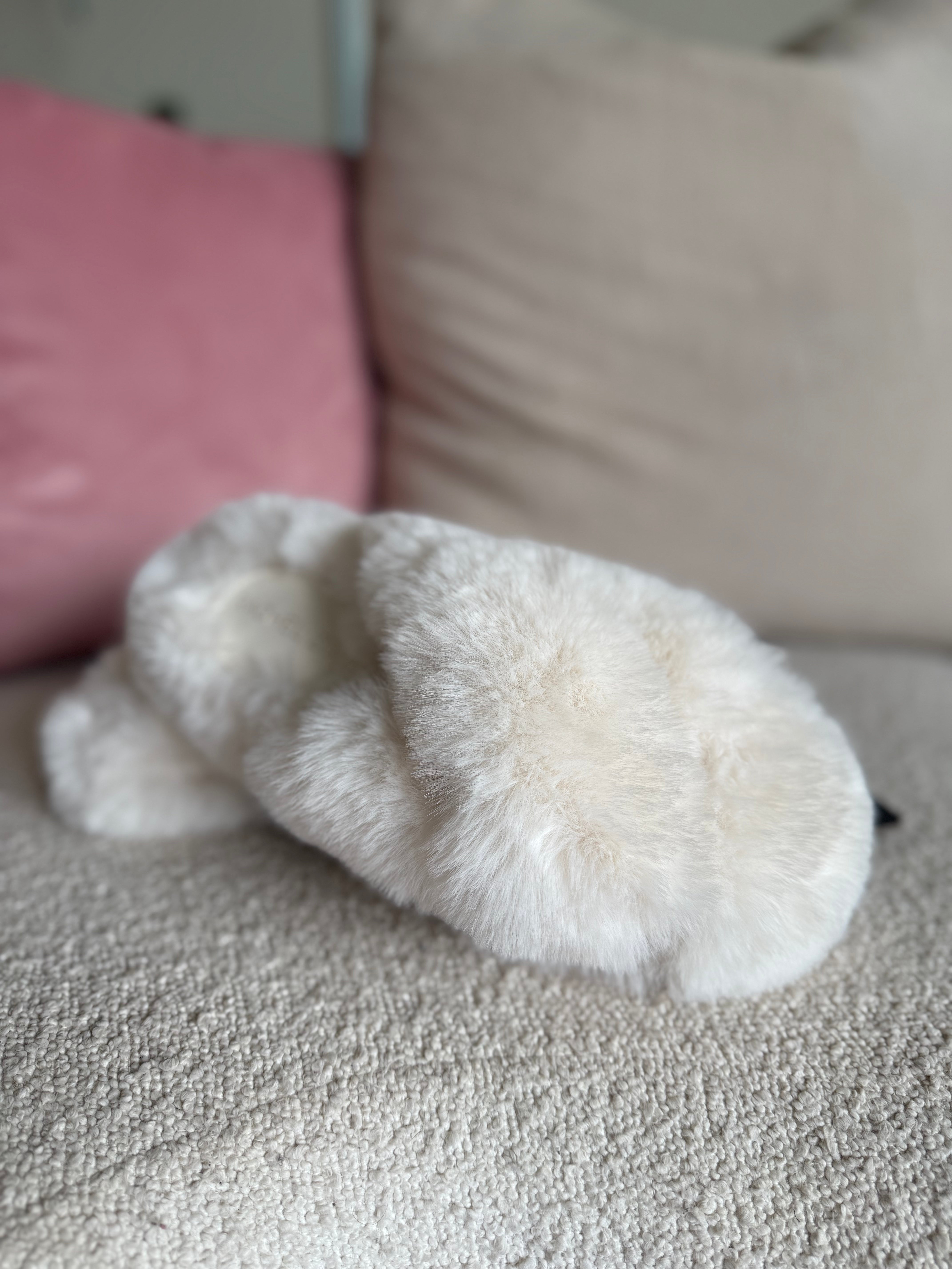 White Fuzz Slipper Rachel Zoe