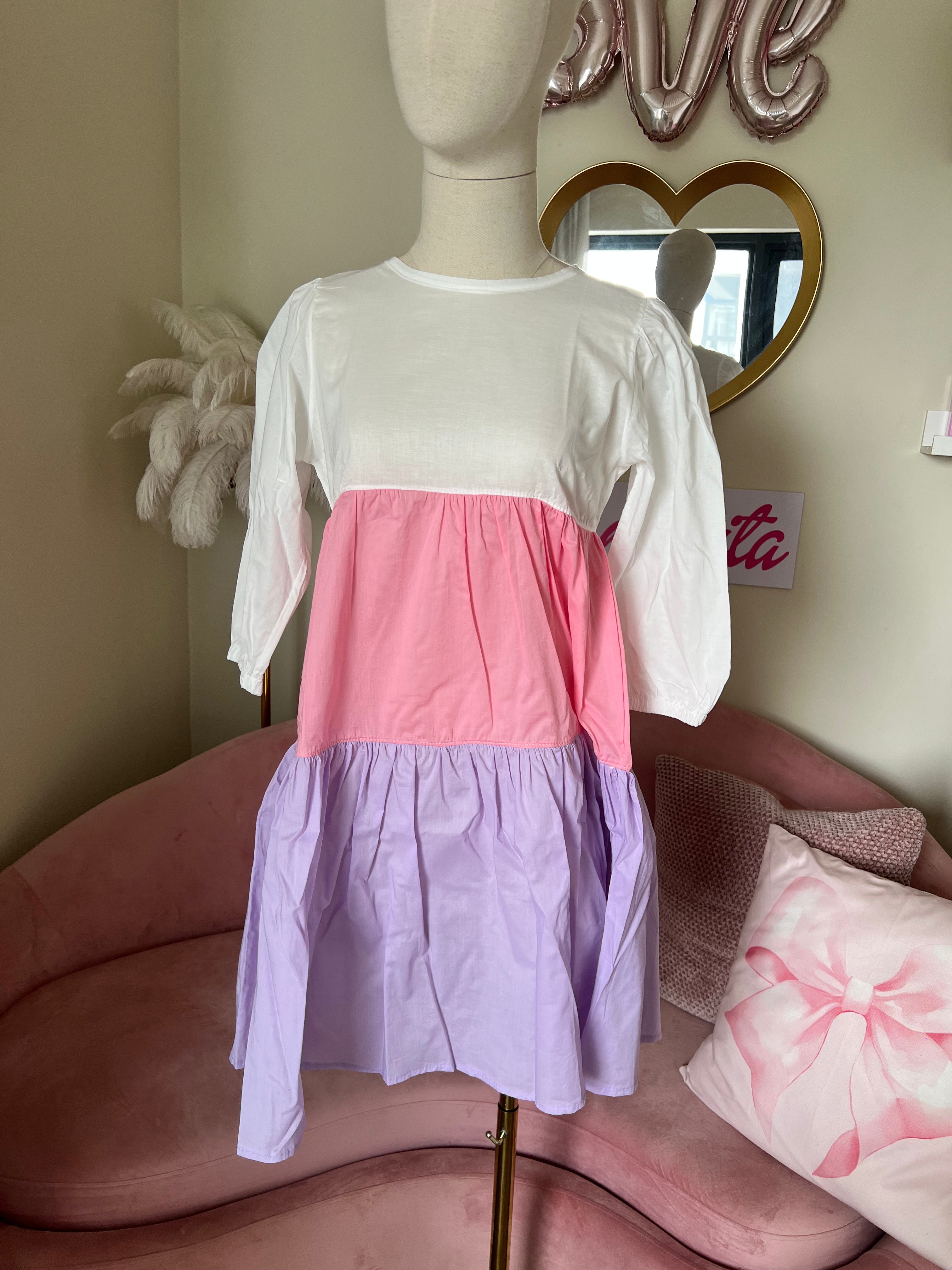 Crazy Colors Dress Short Tri colour Small