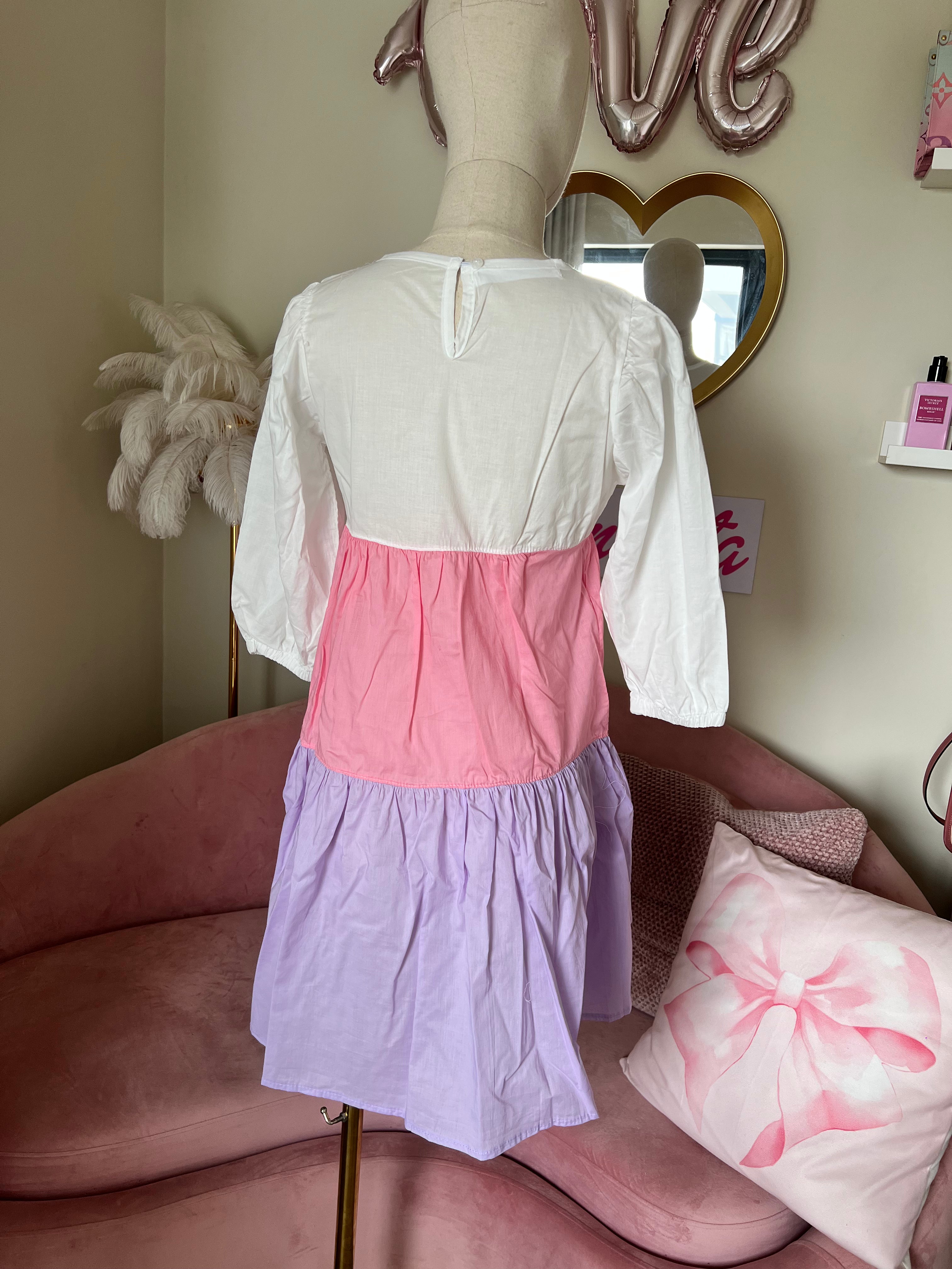 Crazy Colors Dress Short Tri colour Small