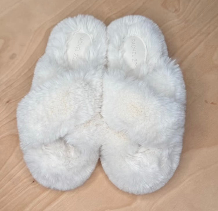 White Fuzz Slipper Rachel Zoe
