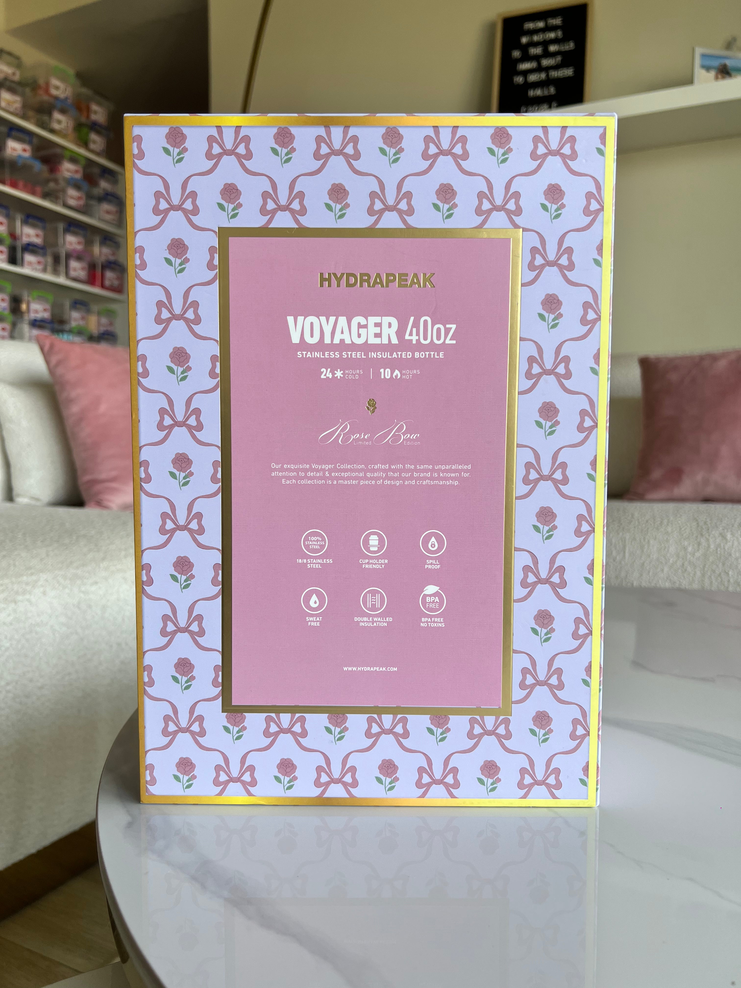 Hydrapeak Rose Bows Tumbler Boxed